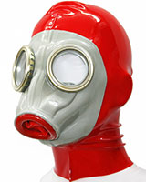 Gasmaske mit Innenkondom und Reißverschluß hinten - zum Schließen ins Bild klicken