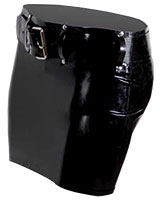Glued Latex Mini Skirt with Belt