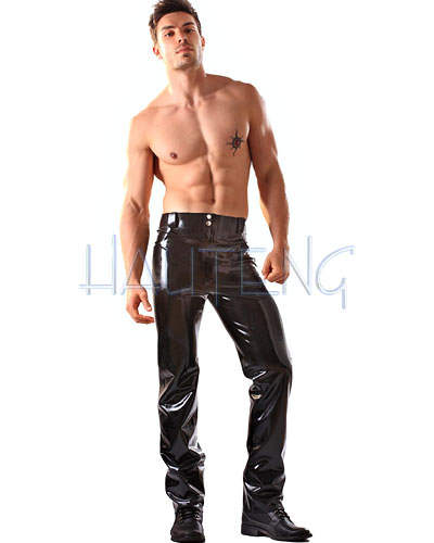 (Bild für) Herrenjeans aus geklebtem schwarzem Latex